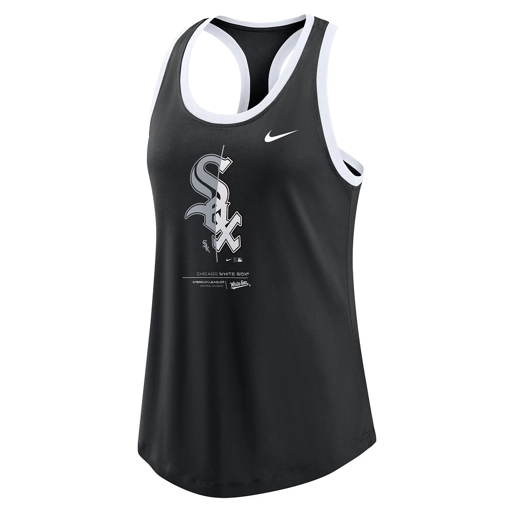 Débardeur Nike Tech Tri-Blend noir pour femme Chicago White Sox