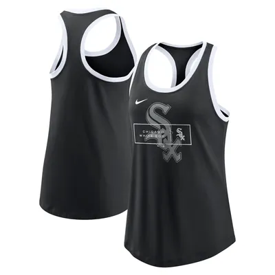 Chicago White Sox Nike Women's X-Ray Racerback Performance Tank Top - Black