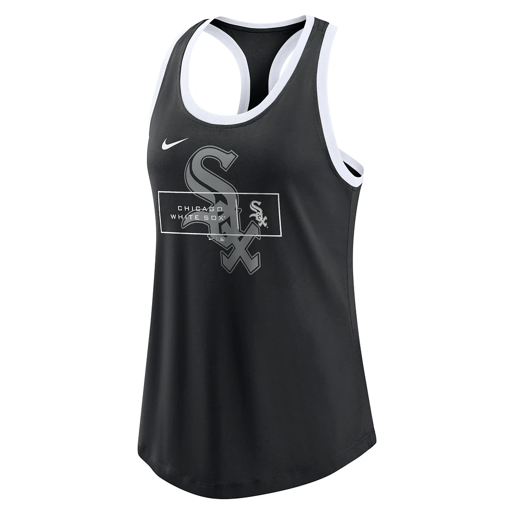 Women's Nike Black Chicago White Sox X-Ray Racerback Performance Tank Top