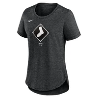 Women's Nike  Heather Black Chicago White Sox 2024 City Connect Tri-Blend T-Shirt