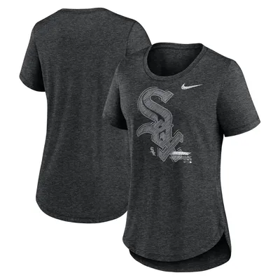 Chicago White Sox Nike Women's Touch Tri-Blend T-Shirt - Heather Black