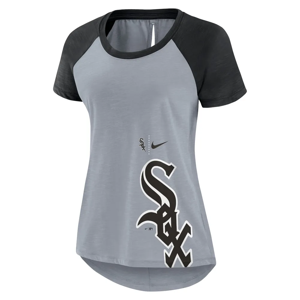 Women's Nike Heather Gray Chicago White Sox Summer Breeze Raglan Fashion T-Shirt