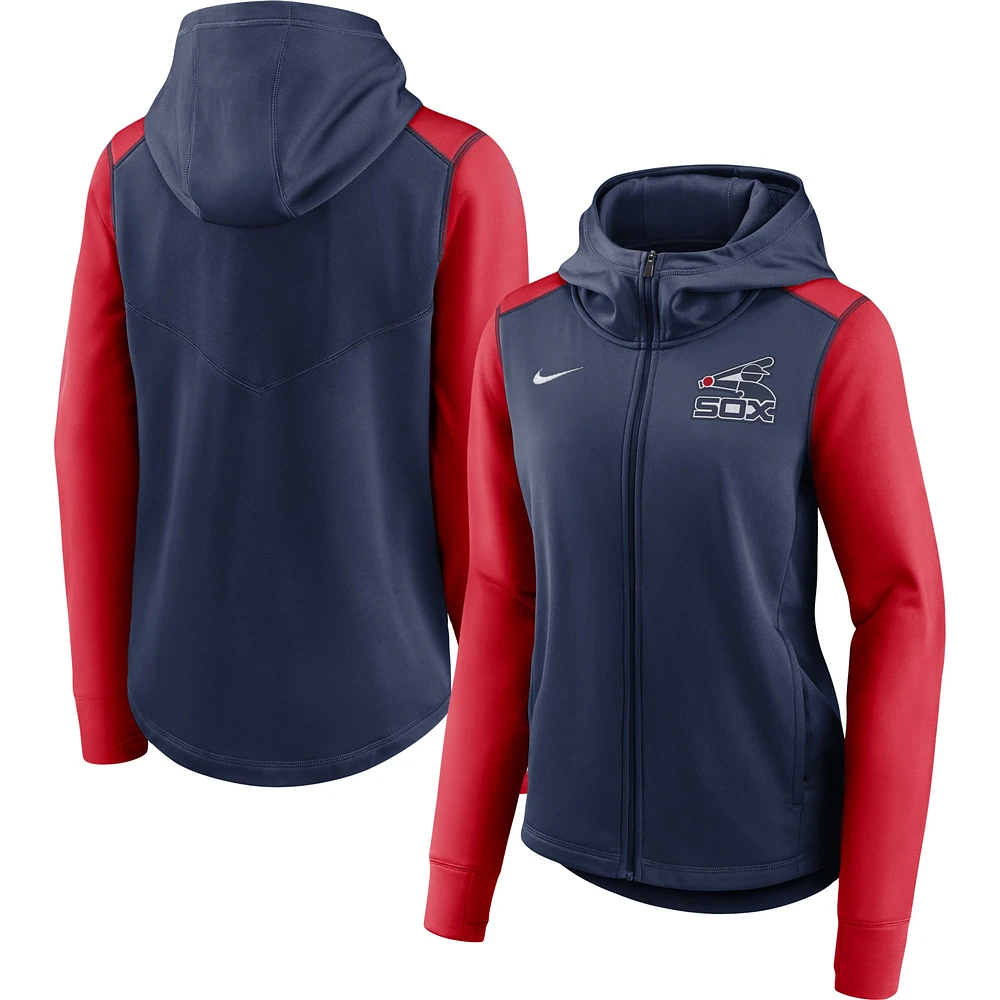 Women's Nike Navy/Red Chicago White Sox Authentic Collection Baseball Performance Full-Zip Hoodie