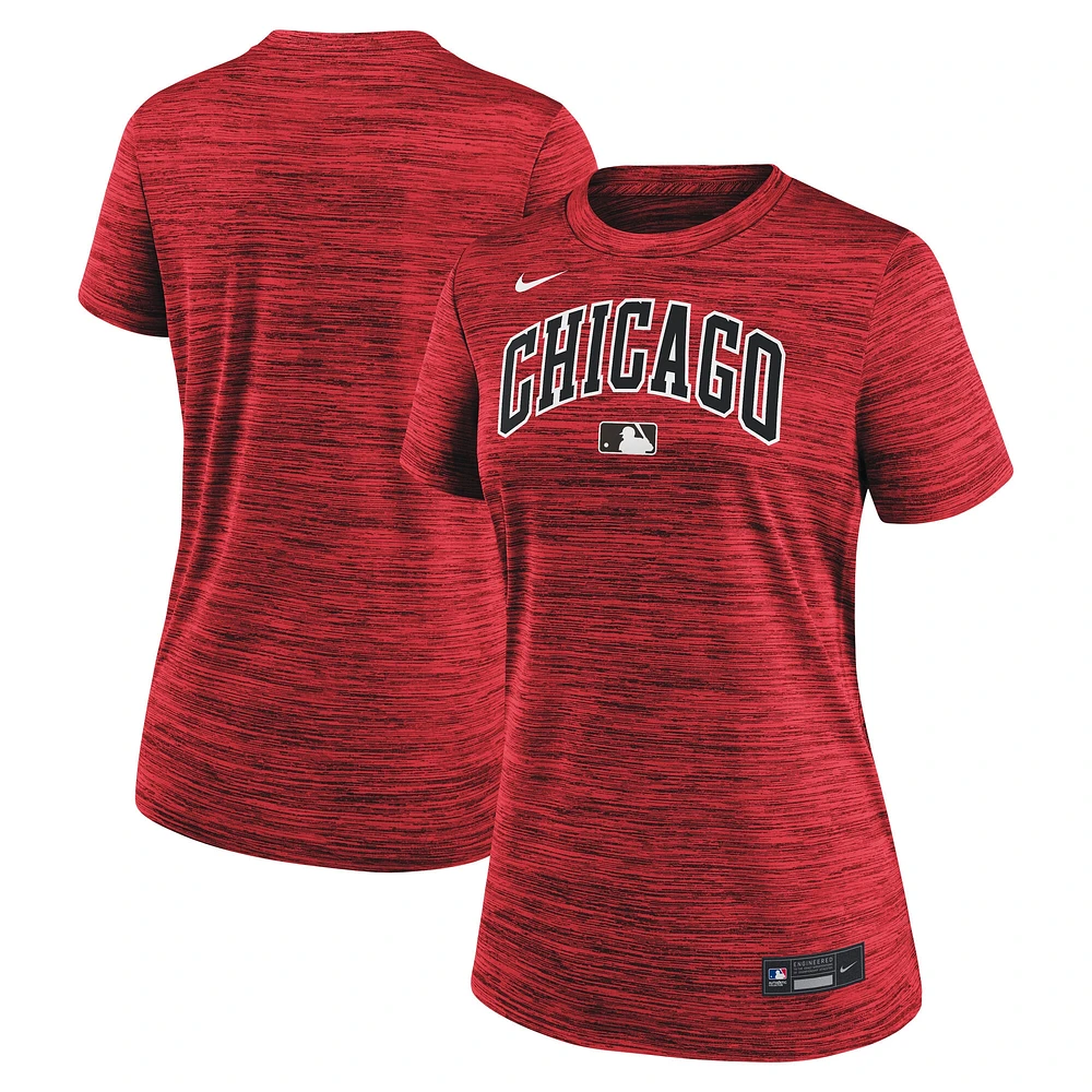 T-shirt Nike rouge Chicago White Sox 2025 City Connect Authentic Collection Velocity Performance pour femme