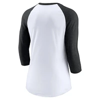 T-shirt à manches 3/4 raglan Chicago White Sox Next Up pour femme Nike blanc/noir