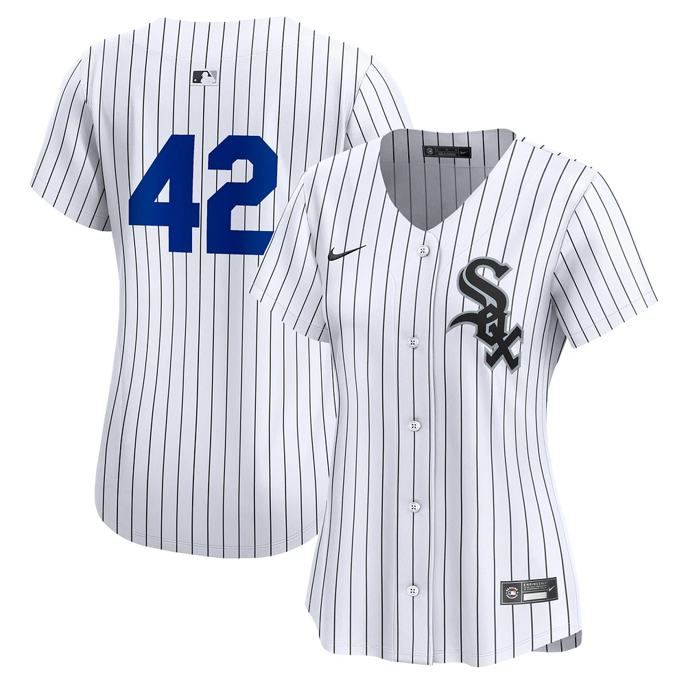 Maillot Nike blanc Chicago White Sox 2024 Jackie Robinson Day Home Limited pour femme