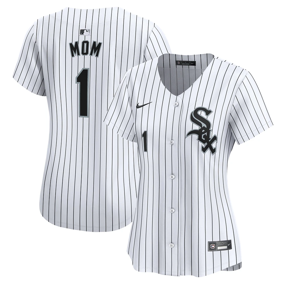 Women's Nike White Chicago Sox #1 Mom Home Limited Jersey