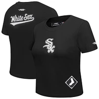 Women's Pro Standard  Black Chicago White Sox Game Day Classics Baby Doll Cropped T-Shirt