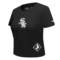 Women's Pro Standard  Black Chicago White Sox Game Day Classics Baby Doll Cropped T-Shirt
