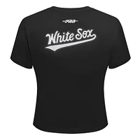 Women's Pro Standard  Black Chicago White Sox Game Day Classics Baby Doll Cropped T-Shirt