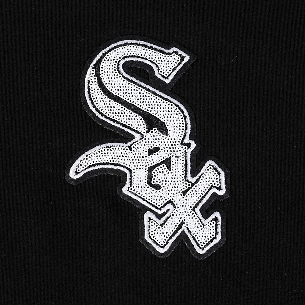 Women's Pro Standard  Black Chicago White Sox Game Day Classics Baby Doll Cropped T-Shirt