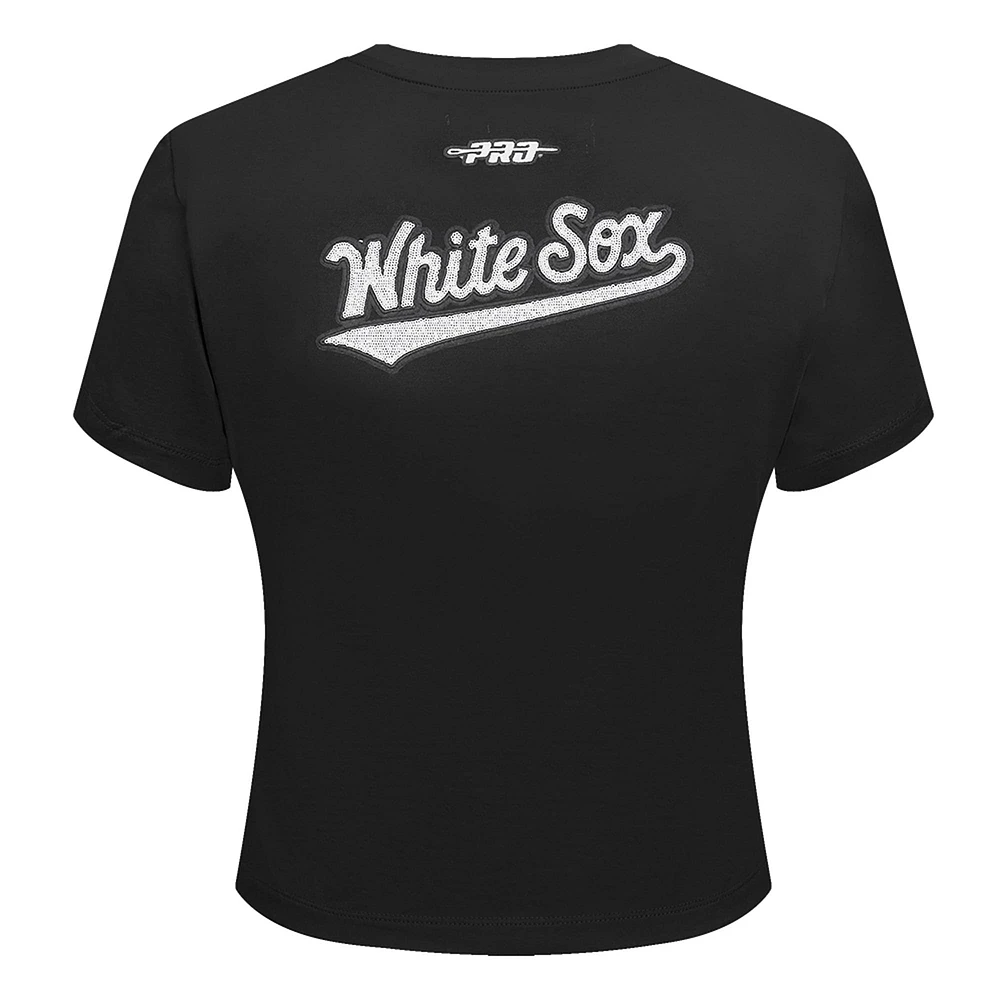 Women's Pro Standard Black Chicago White Sox Game Day Classics Baby Doll T-Shirt