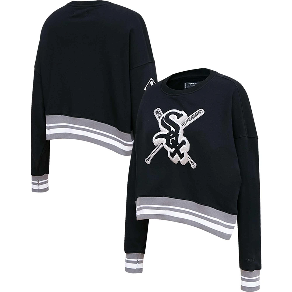 Women's Pro Standard Black Chicago White Sox Mash Up Pullover Sweatshirt