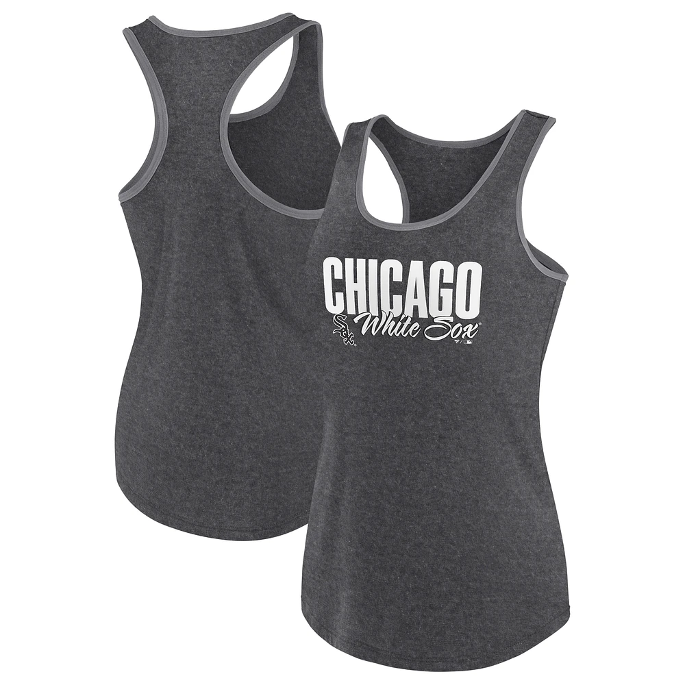 Débardeur à dos nageur taille plus Profile Black Chicago White Sox pour femmes