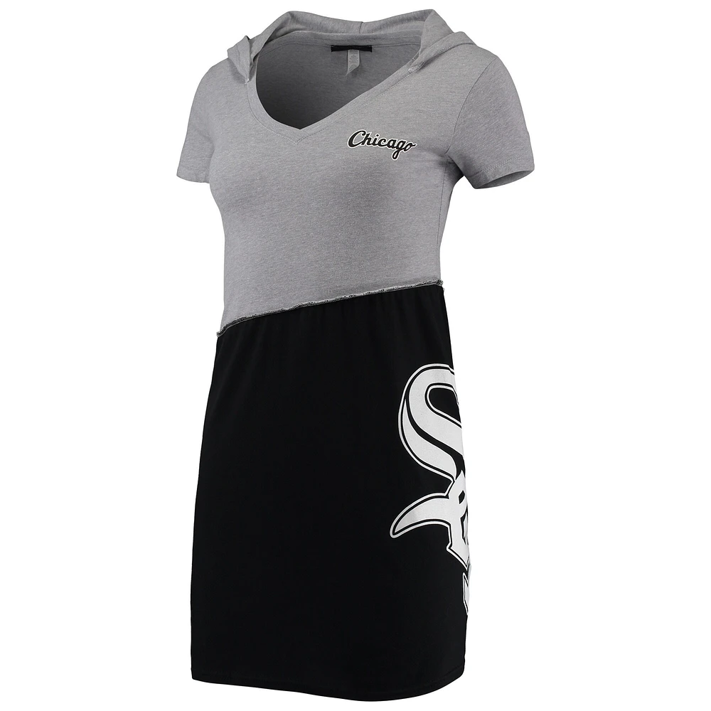 Robe à capuche Refried Apparel pour femme Chicago White Sox gris chiné/noir