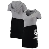 Robe à capuche Refried Apparel pour femme Chicago White Sox gris chiné/noir