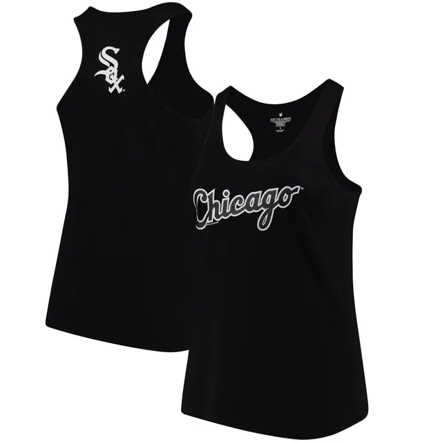 Soft As A Grape Women's Black Chicago White Sox Slouchy Tank Top