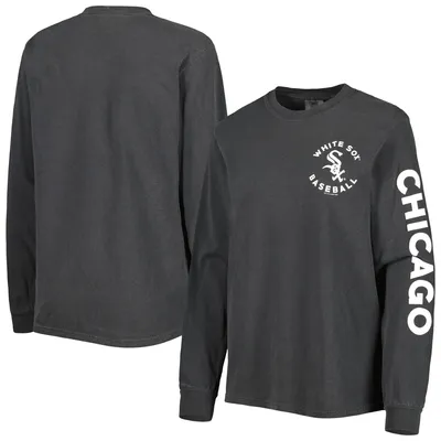 Chicago White Sox Soft as a Grape Women's Team Pigment Dye Long Sleeve T-Shirt - Black