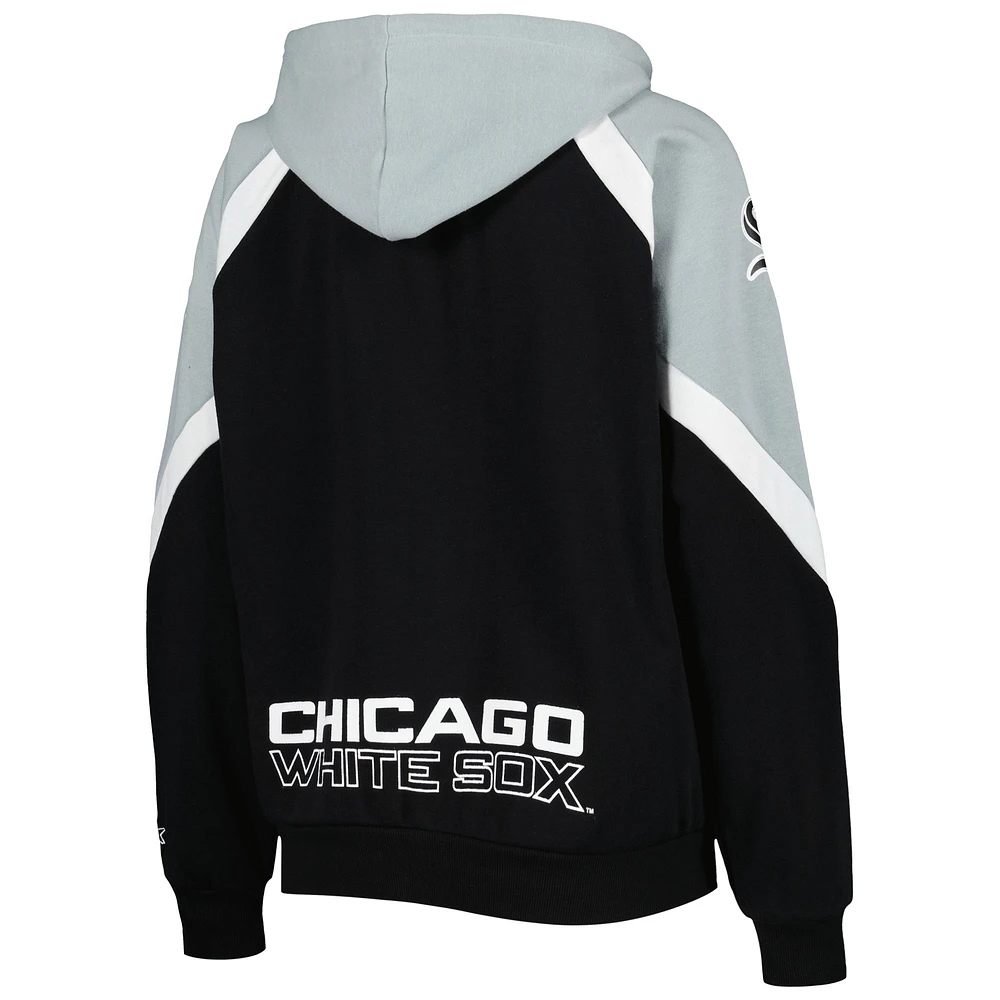 Women's Starter Black/Silver Chicago White Sox Hail Mary Full-Zip Hoodie