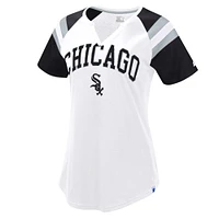 Women's Starter White/Black Chicago White Sox Game On Notch Neck Raglan T-Shirt