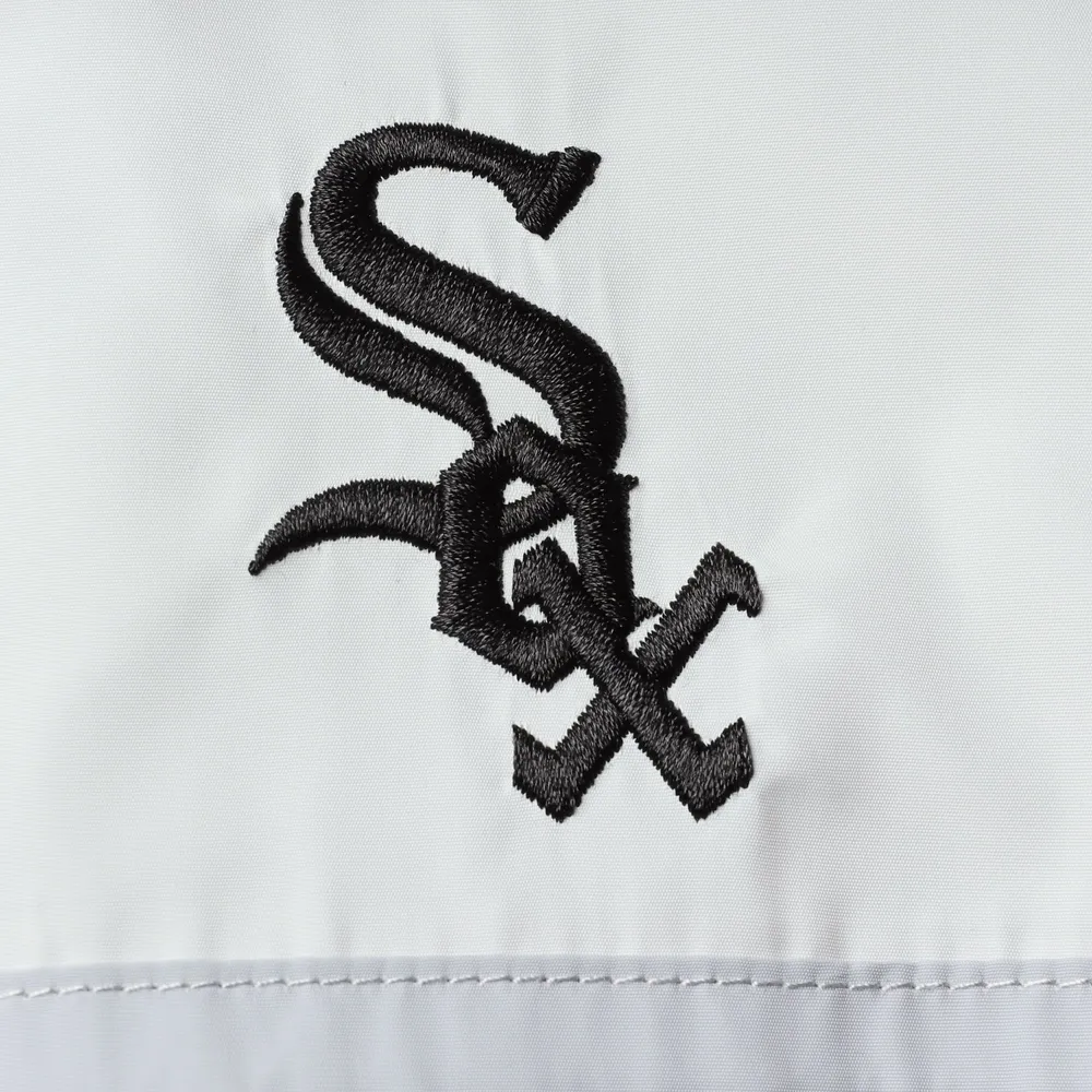 Women's The Wild Collective Black Chicago White Sox Colorblock Track Raglan Full-Zip Jacket