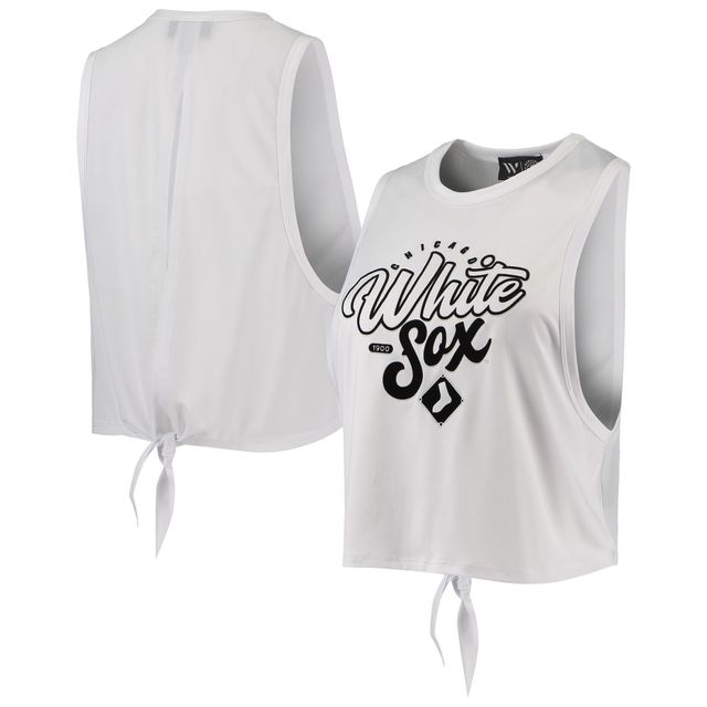 Débardeur The Wild Collective Chicago White Sox à dos ouvert avec lien torsadé pour femme