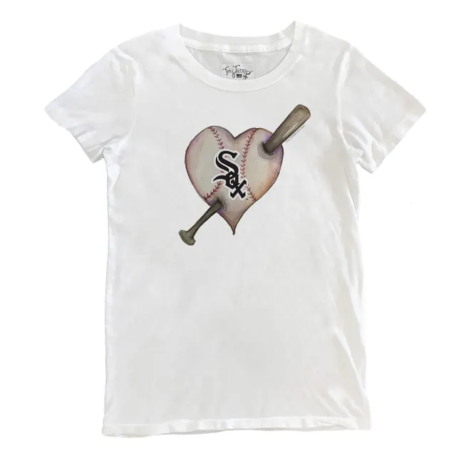 Chicago White Sox Tiny Turnip Women's Baseball Cross Bats T-Shirt - Black