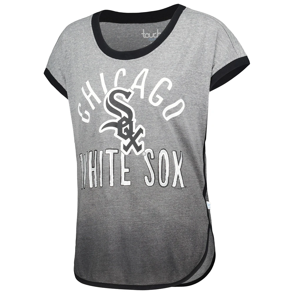 T-shirt sans manches à trois mélanges Home Run des Chicago White Sox Touch gris/noir pour femme