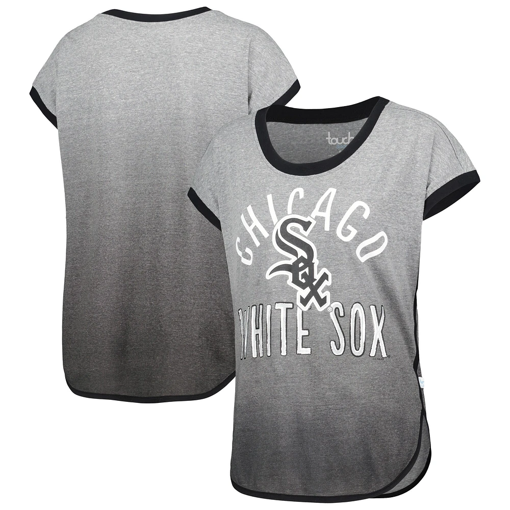 T-shirt sans manches à trois mélanges Home Run des Chicago White Sox Touch gris/noir pour femme