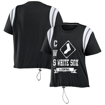 T-shirt WEAR by Erin Andrews noir Chicago White Sox cintré à couleurs contrastées