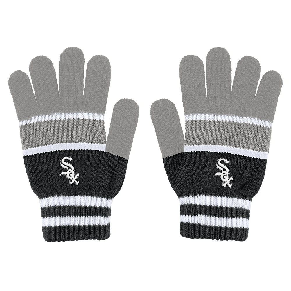 WEAR by Erin Andrews Ensemble gants et écharpe à rayures des White Sox de Chicago pour femmes