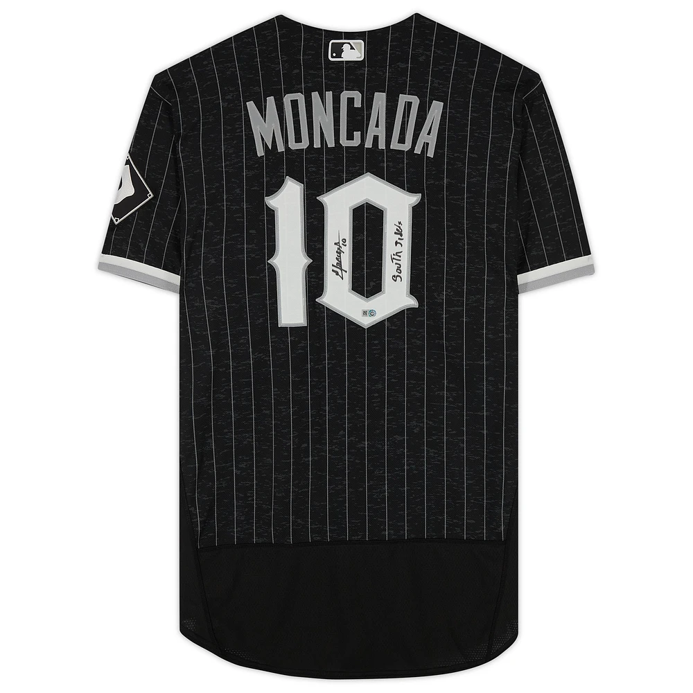 Yoan Moncada Charcoal Chicago White Sox Autographed Nike City Connect Authentic Jersey with "South Siders" Inscription