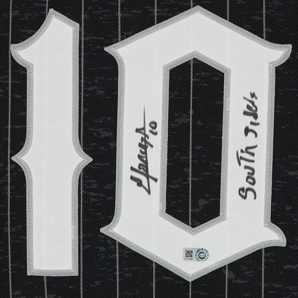 Yoan Moncada Charcoal Chicago White Sox Autographed Nike City Connect Authentic Jersey with "South Siders" Inscription