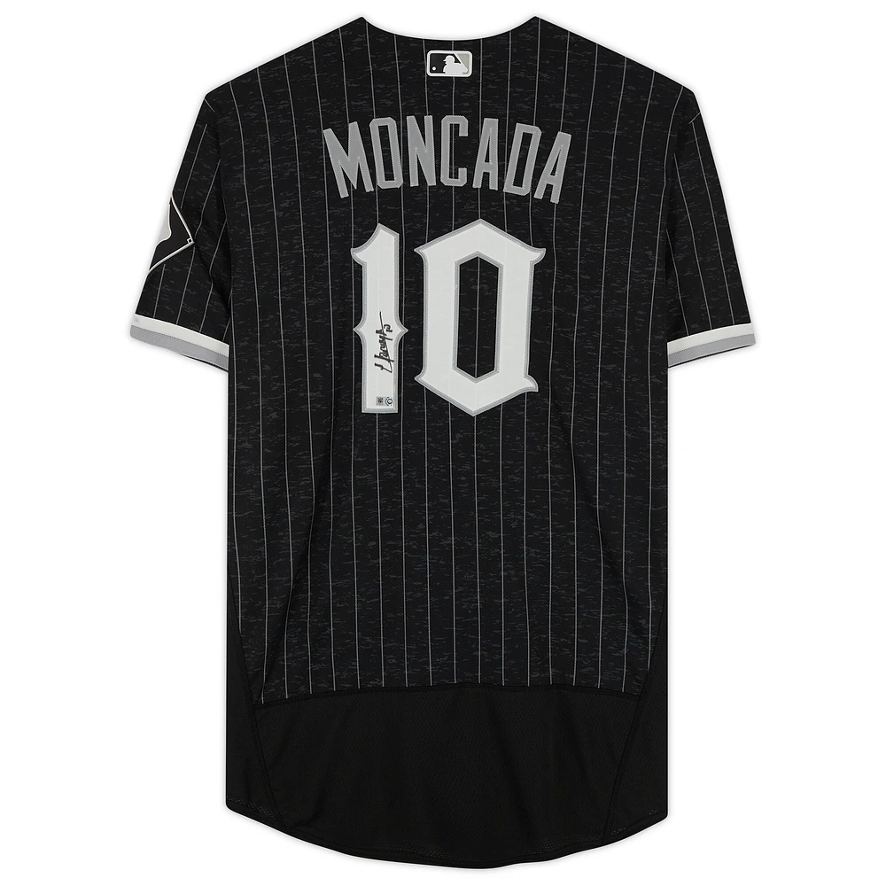 Yoan Moncada Charcoal Chicago White Sox Autographed Nike City Connect Authentic Jersey