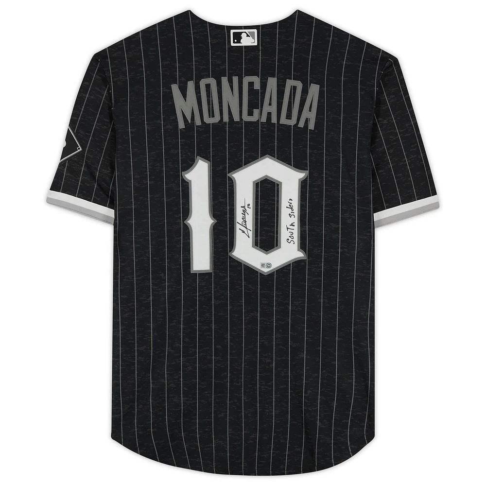 Yoan Moncada Charcoal Chicago White Sox Autographed Nike City Connect Replica Jersey with "South Siders" Inscription