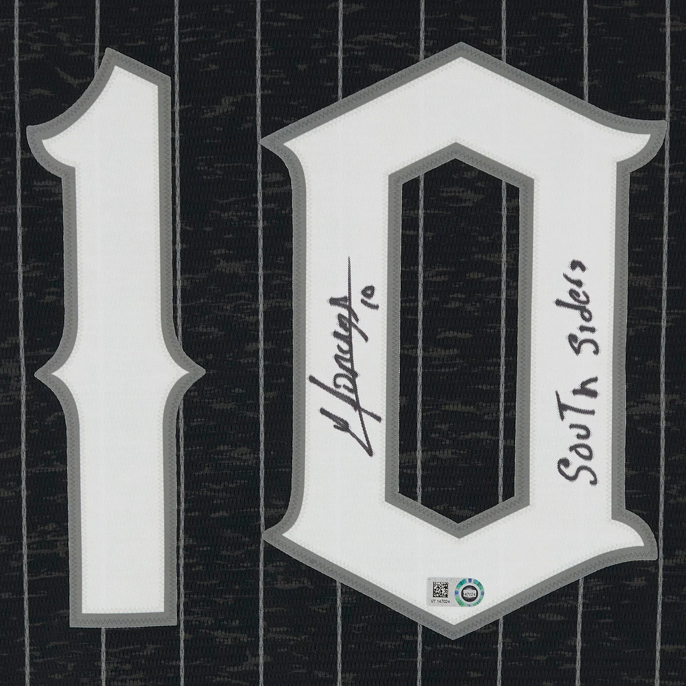 Yoan Moncada Charcoal Chicago White Sox Autographed Nike City Connect Replica Jersey with "South Siders" Inscription