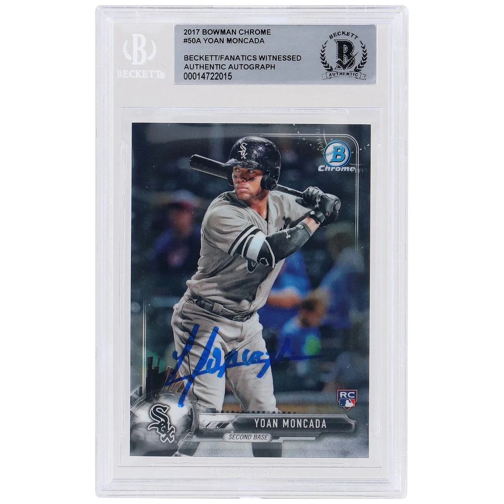 Yoan Moncada Chicago White Sox Autographed 2017 Bowman Chrome #50 Beckett Fanatics Witnessed Authenticated Rookie Card