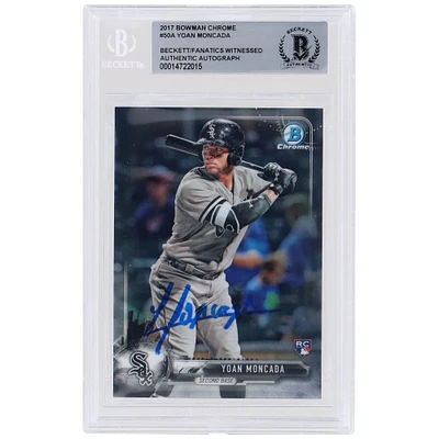 Yoan Moncada Chicago White Sox Autographed 2017 Bowman Chrome #50 Beckett Fanatics Witnessed Authenticated Rookie Card