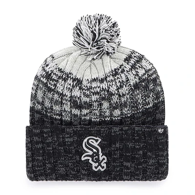 Bonnet en tricot à revers Cascade '47 Black Chicago White Sox pour jeunes avec pompon