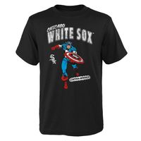 Youth Black Chicago White Sox Team Captain America Marvel T-Shirt