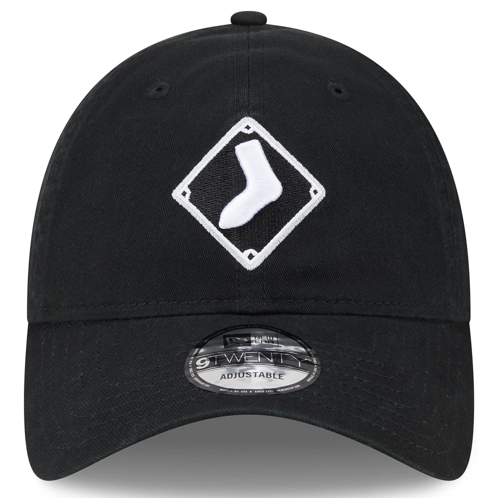 Casquette réglable 9TWENTY pour jeunes New Era, noir, Chicago White Sox 2024 Batting Practice