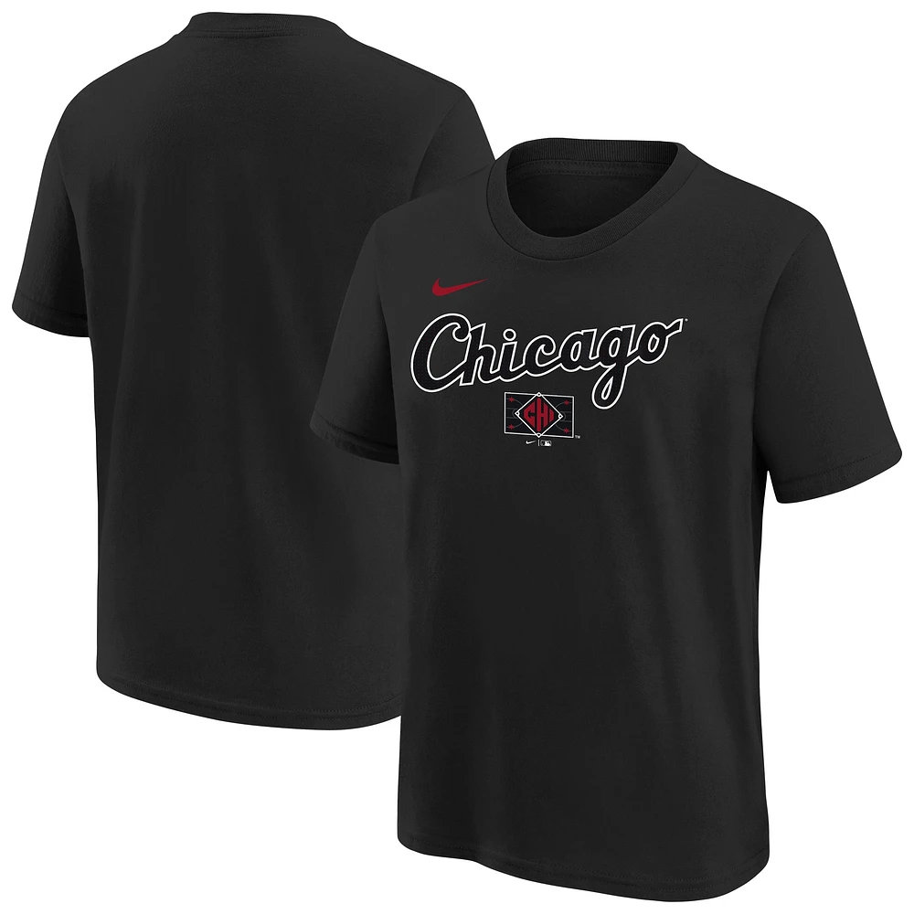 Youth Nike Black Chicago White Sox 2025 City Connect Wordmark T-Shirt