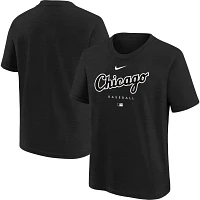 T-shirt à trois mélanges Nike Chicago White Sox Authentic Collection Early Work noir pour jeune