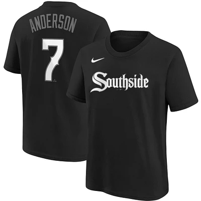 T-shirt avec nom et numéro City Connect Chicago White Sox Nike Tim Anderson pour jeune, noir