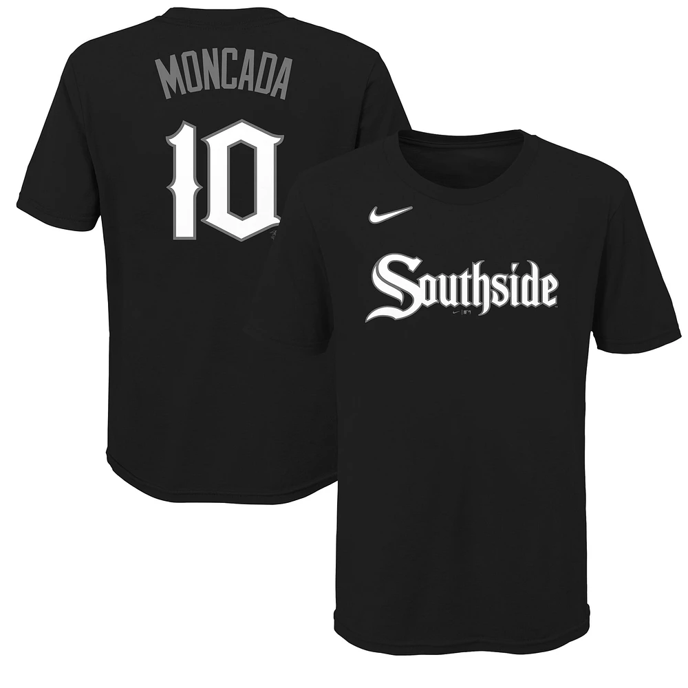 Youth Nike Yoan Moncada Black Chicago White Sox City Connect Name & Number T-Shirt