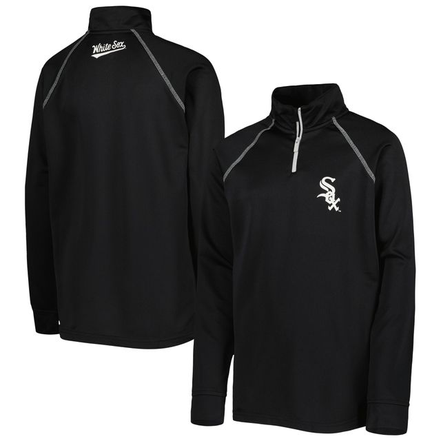 Veste à quart de zip raglan Stitches Black Chicago White Sox Team pour jeune