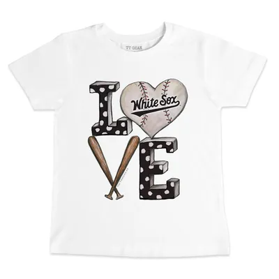 Lids Chicago White Sox Tiny Turnip Women's Heart Bat T-Shirt - Black