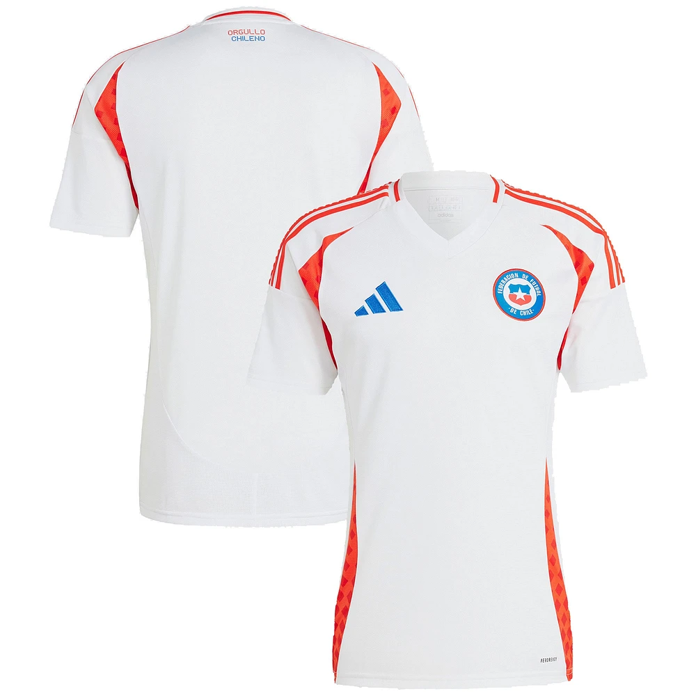 Maillot adidas pour homme, réplique de l'équipe nationale du Chili 2024 extérieur, blanc