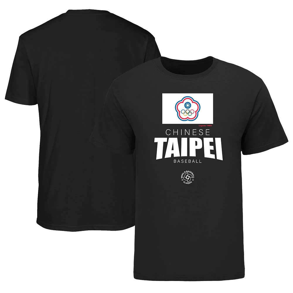 Men's LEGENDS Black Chinese Taipei Baseball 2023 World Classic Federation T-Shirt