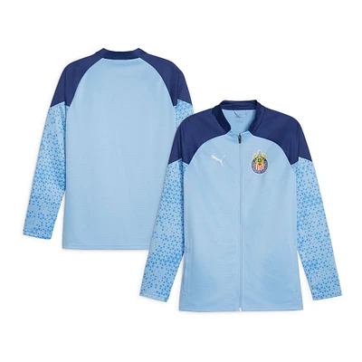 Haut d'entraînement entièrement zippé Puma Chivas 2023/24 bleu clair pour homme